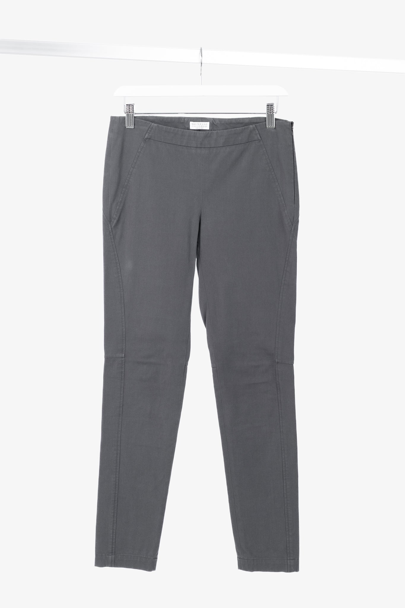 Brunello Cucinelli AW/14 Grey Cotton-Twill Leggings