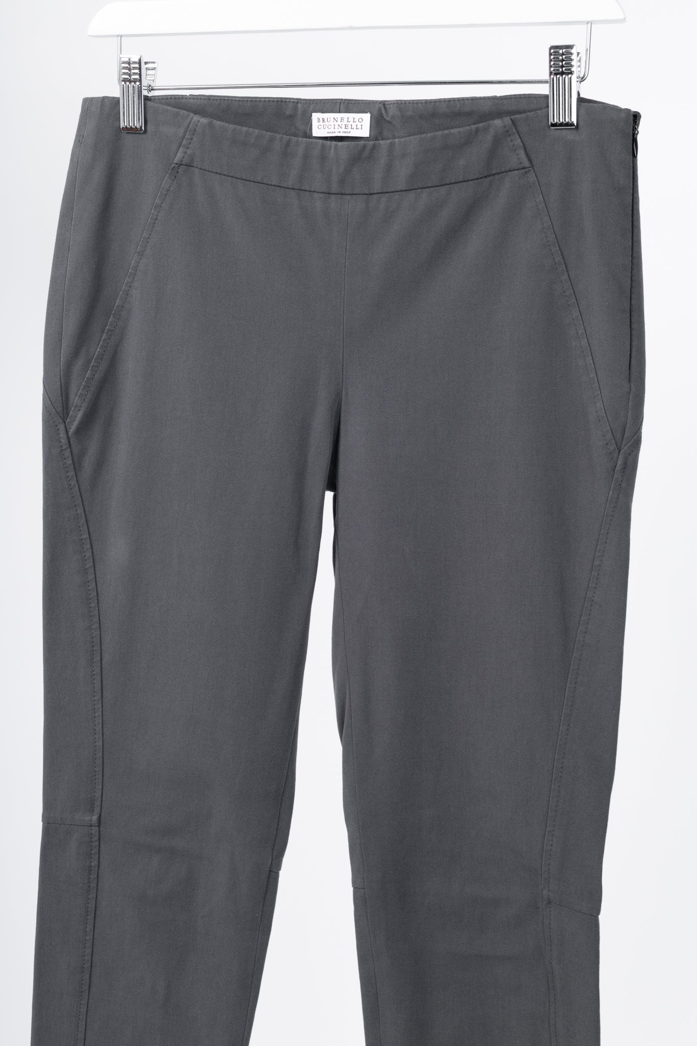 Brunello Cucinelli AW/14 Grey Cotton-Twill Leggings
