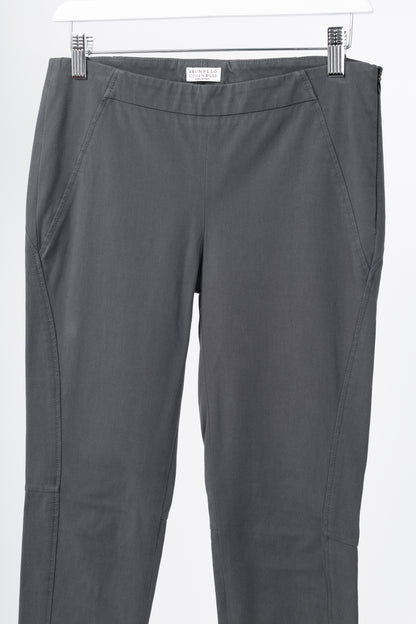 Brunello Cucinelli AW/14 Grey Cotton-Twill Leggings