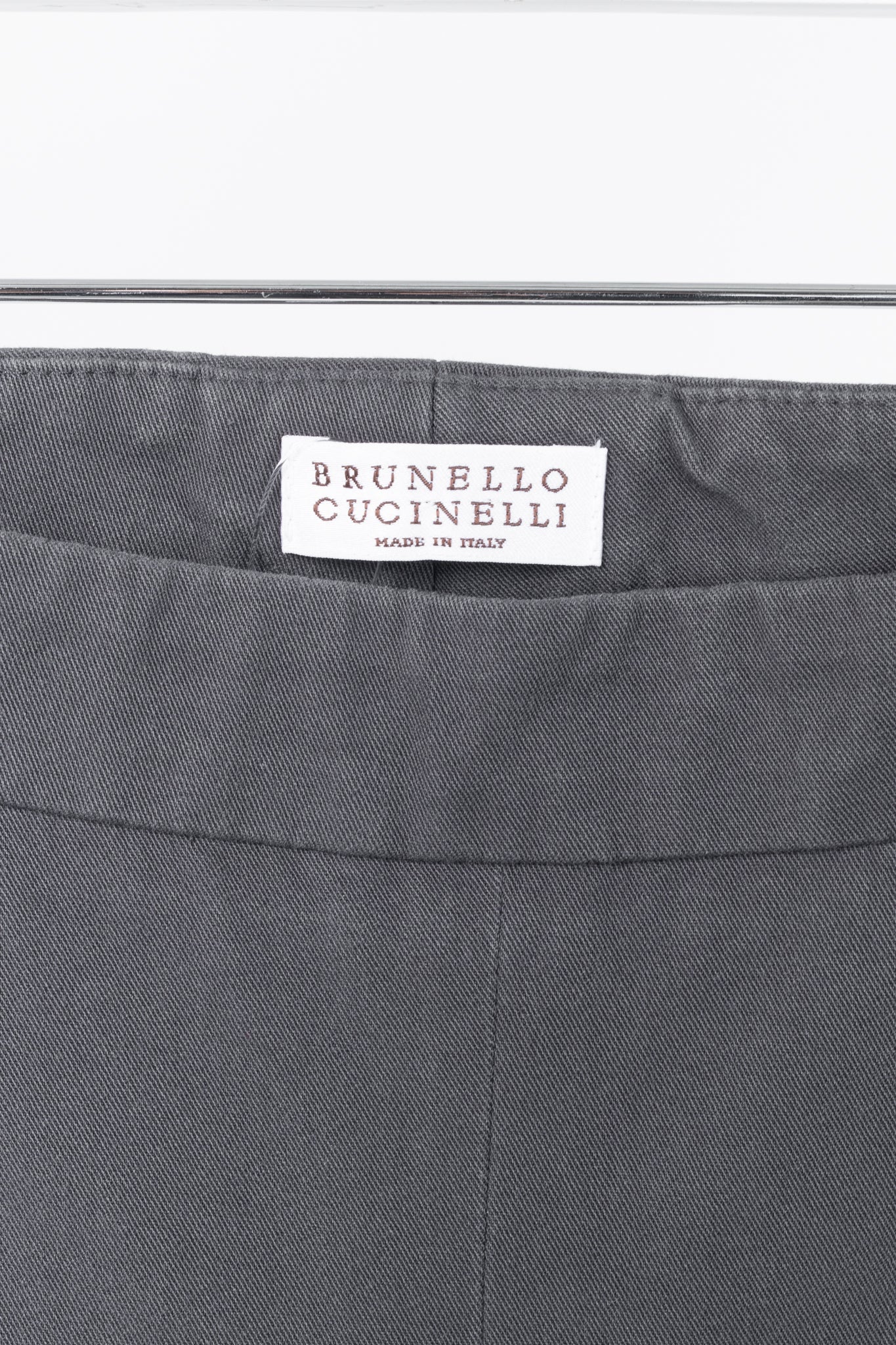 Brunello Cucinelli AW/14 Grey Cotton-Twill Leggings