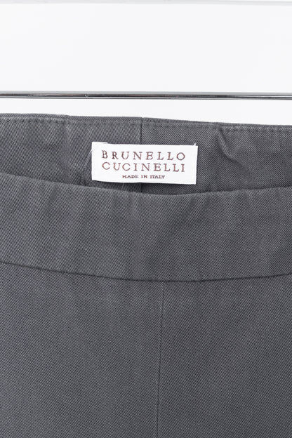 Brunello Cucinelli AW/14 Grey Cotton-Twill Leggings