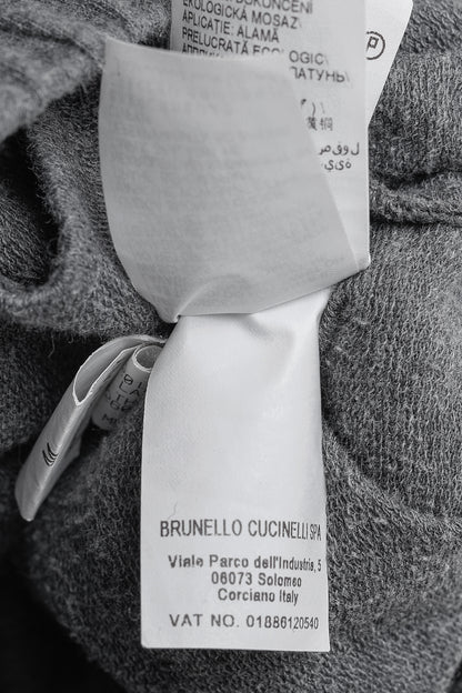 Brunello Cucinelli SS/20 Grey Cotton Jersey Monili-Beaded Sweatpants