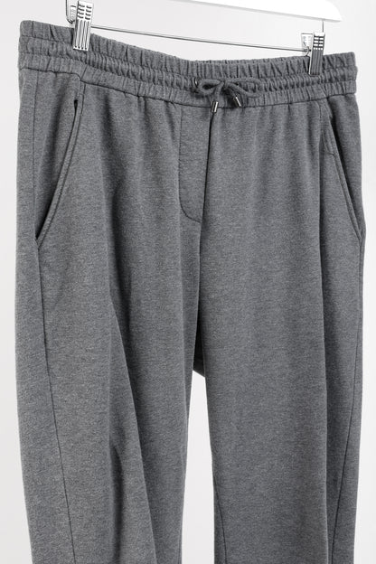 Brunello Cucinelli SS/20 Grey Cotton Jersey Monili-Beaded Sweatpants