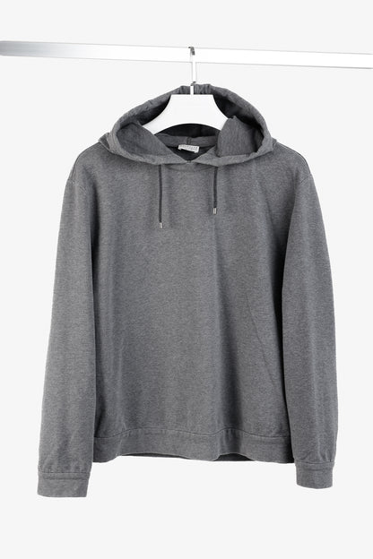 Brunello Cucinelli SS/20 Grey Cotton Jersey Monili-Beaded Hoodie