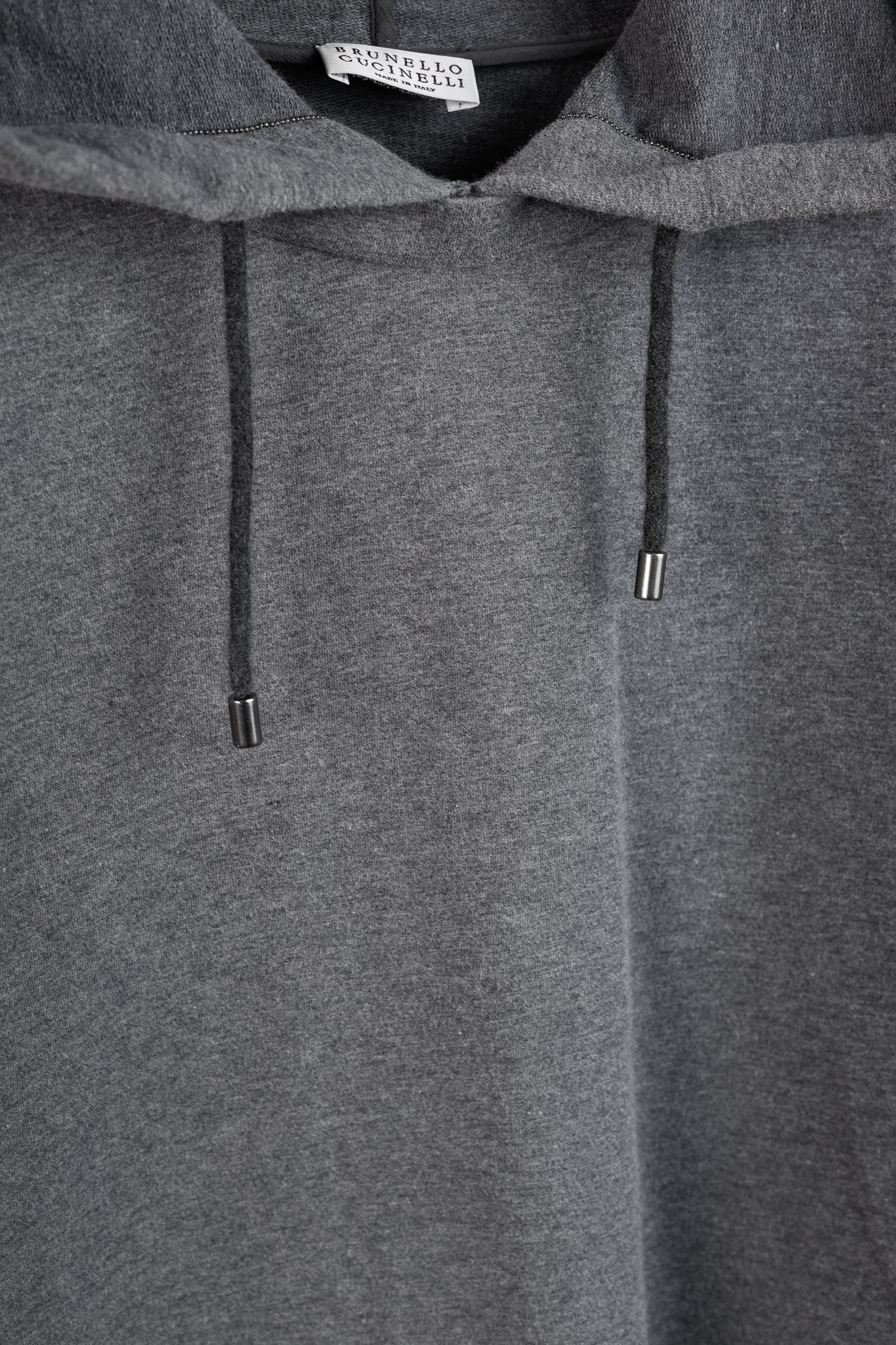 Brunello Cucinelli SS/20 Grey Cotton Jersey Monili-Beaded Hoodie