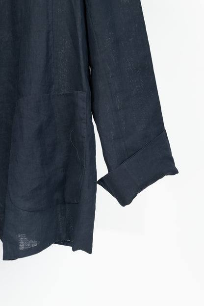 Brunello Cucinelli SS18 Navy Blue Cotton Feather-Monili-Brooch Blazer