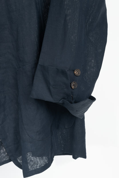 Brunello Cucinelli SS18 Navy Blue Cotton Feather-Monili-Brooch Blazer