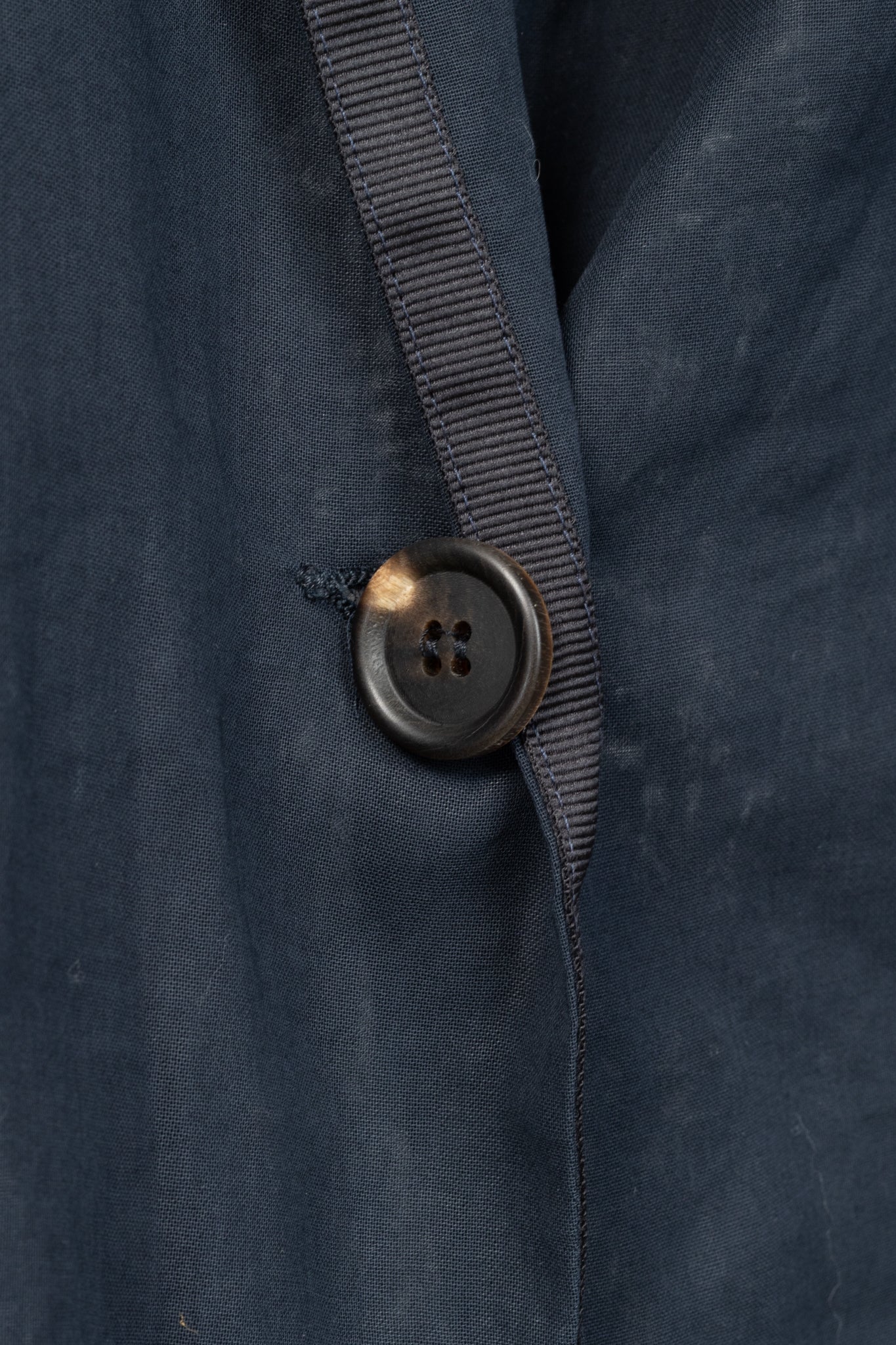 Brunello Cucinelli SS18 Navy Blue Cotton Feather-Monili-Brooch Blazer