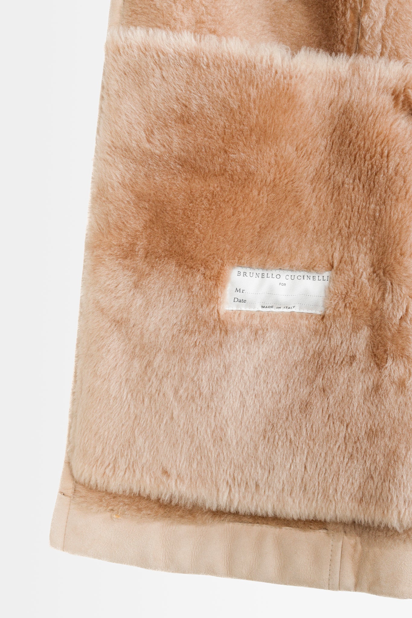 Brunello Cucinelli Beige Sherpa Sheepskin Fur Peacoat