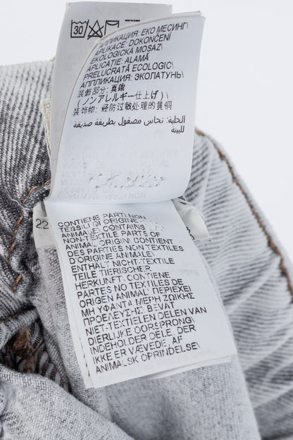 Brunello Cucinelli AW22 Grey Acid-Wash Elastic-Waist Wide-Leg Jeans