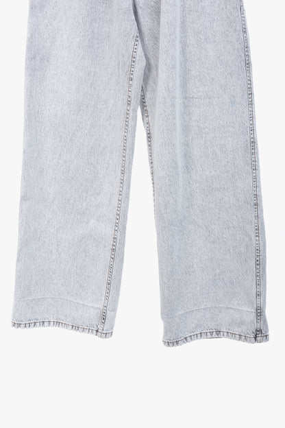Brunello Cucinelli AW22 Grey Acid-Wash Elastic-Waist Wide-Leg Jeans