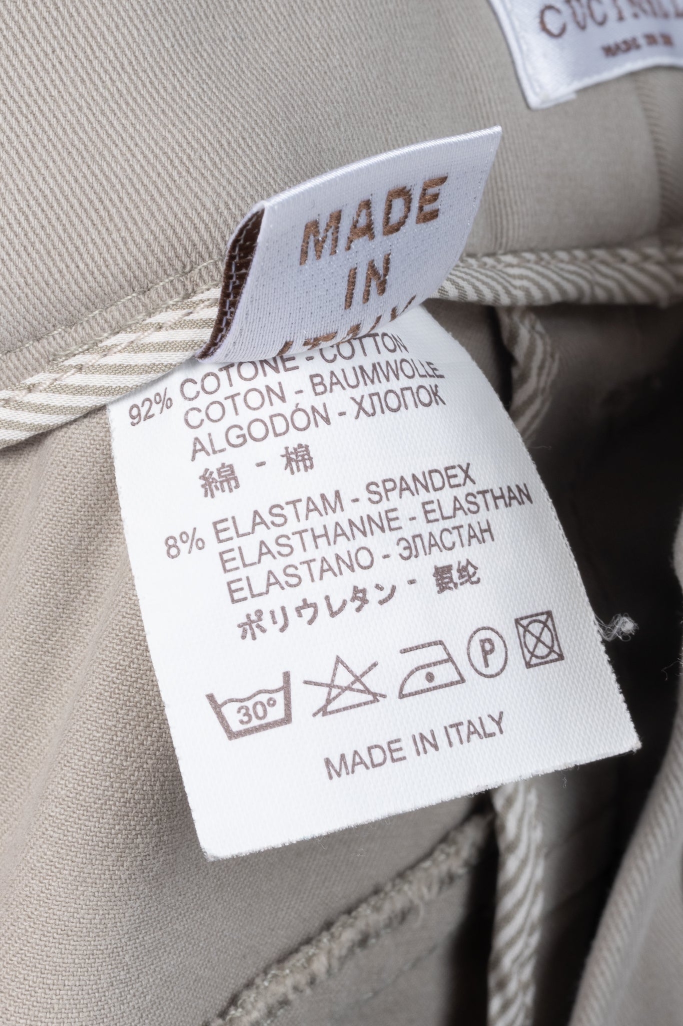 Brunello Cucinelli Khaki Cotton-Twill Skinny Pants