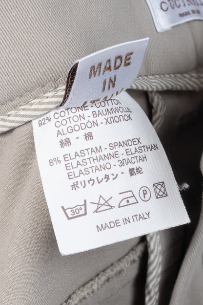 Brunello Cucinelli Khaki Cotton-Twill Skinny Pants