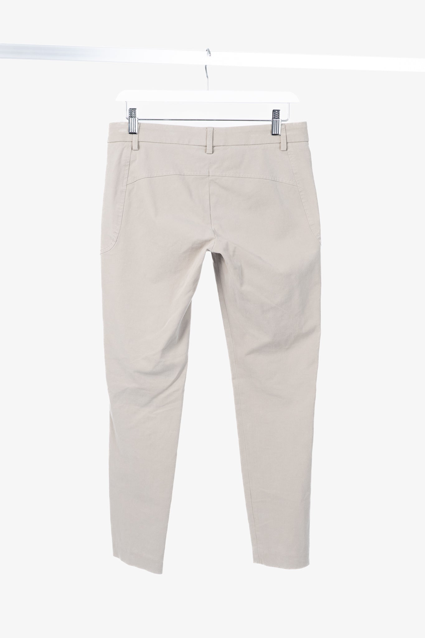 Brunello Cucinelli Khaki Cotton-Twill Skinny Pants