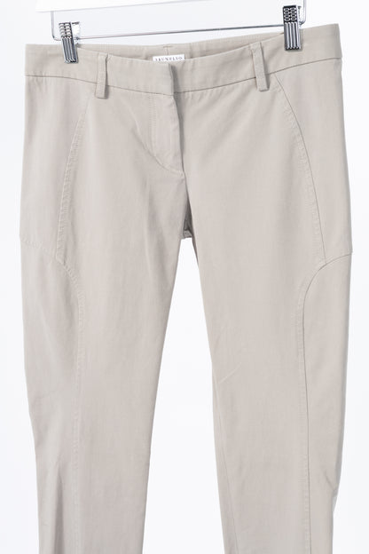 Brunello Cucinelli Khaki Cotton-Twill Skinny Pants