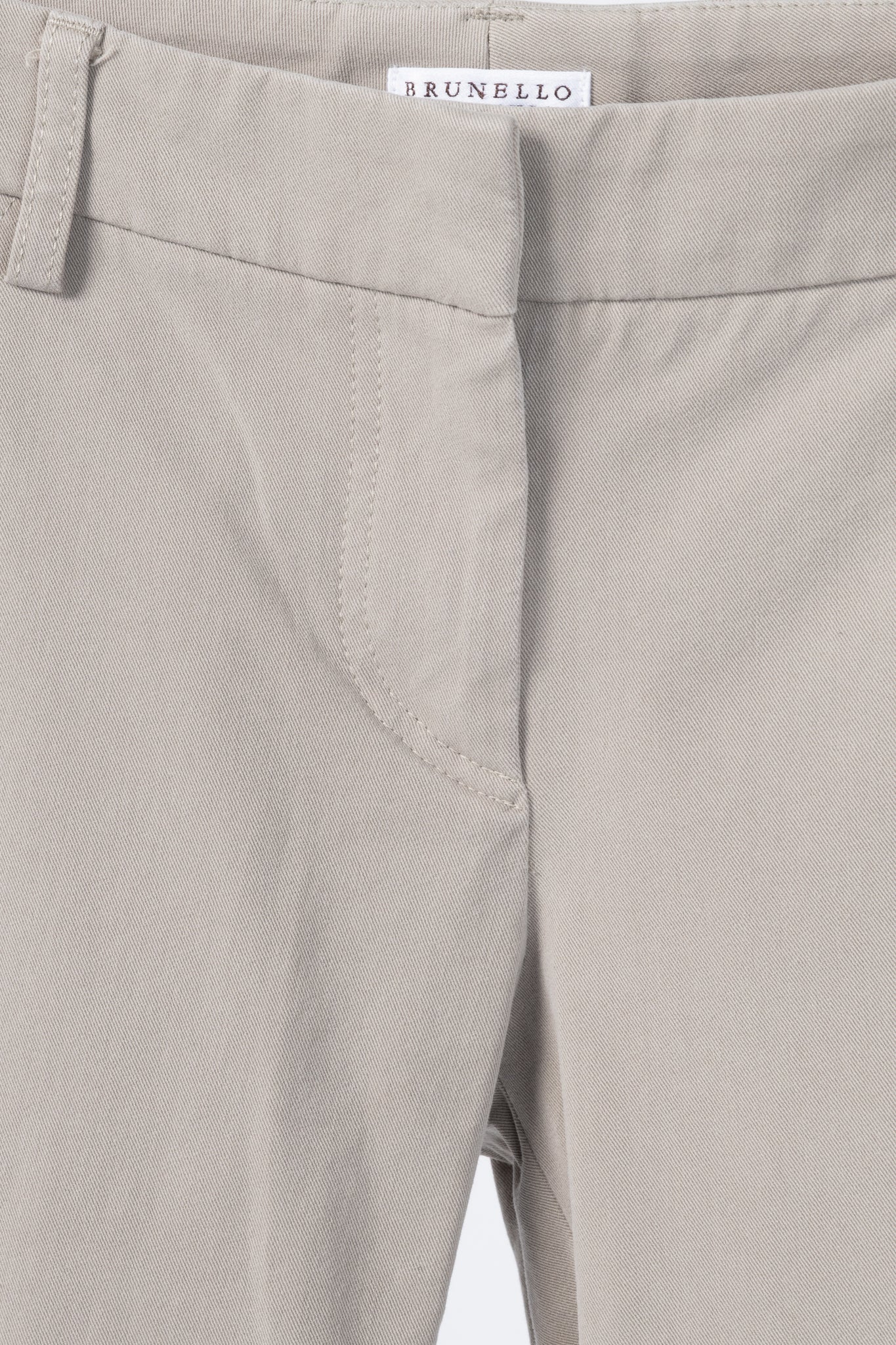 Brunello Cucinelli Khaki Cotton-Twill Skinny Pants