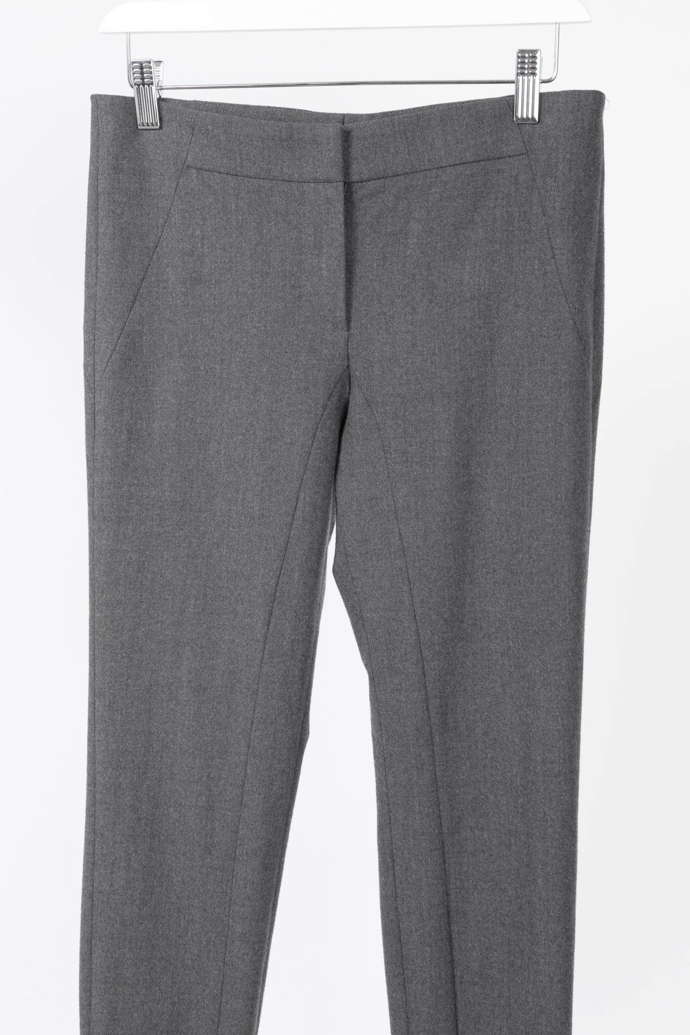 Brunello Cucinelli Grey Wool-Flannel Skinny Pants