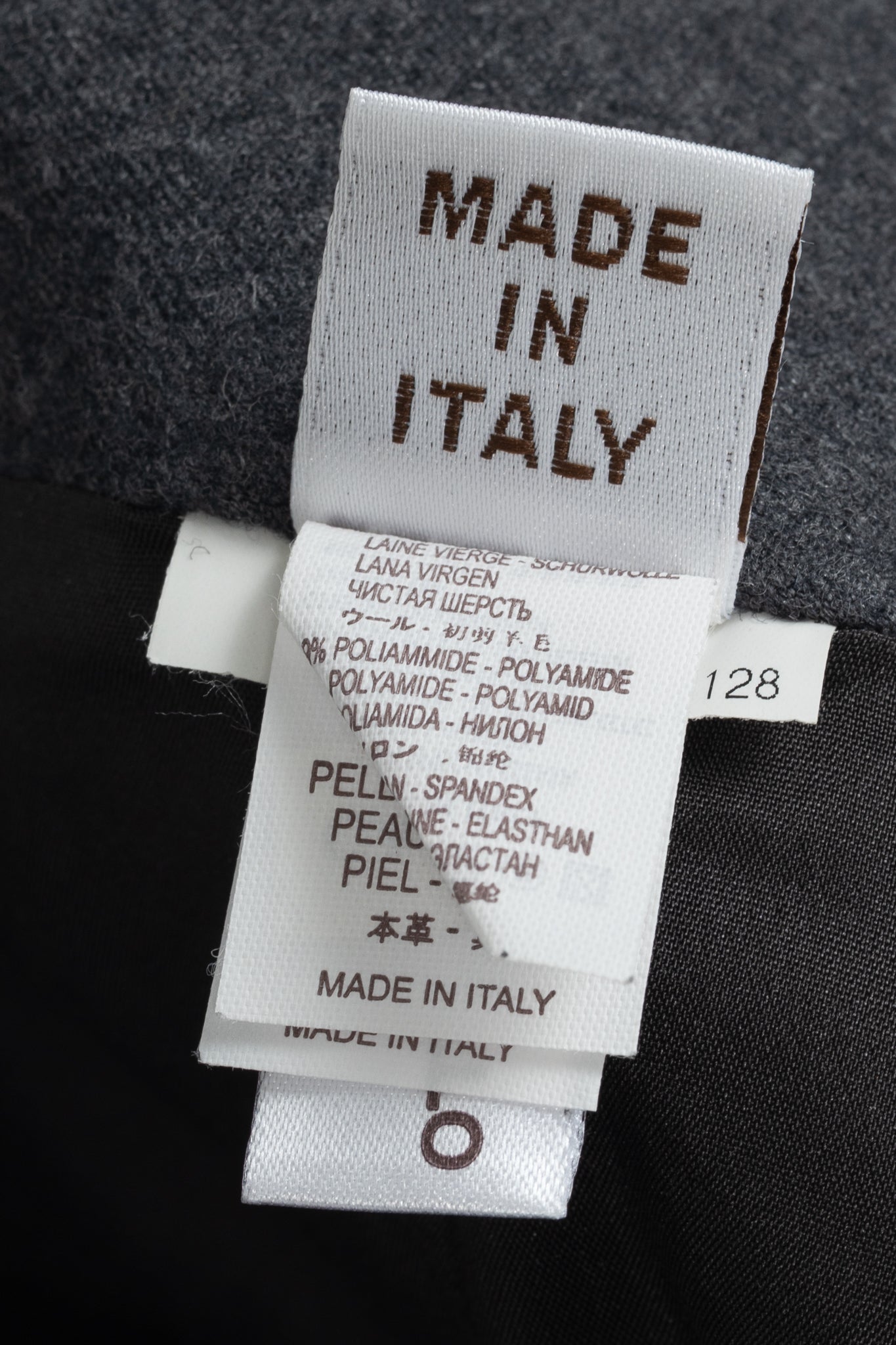 Brunello Cucinelli Grey Leather-Panel Pencil Skirt