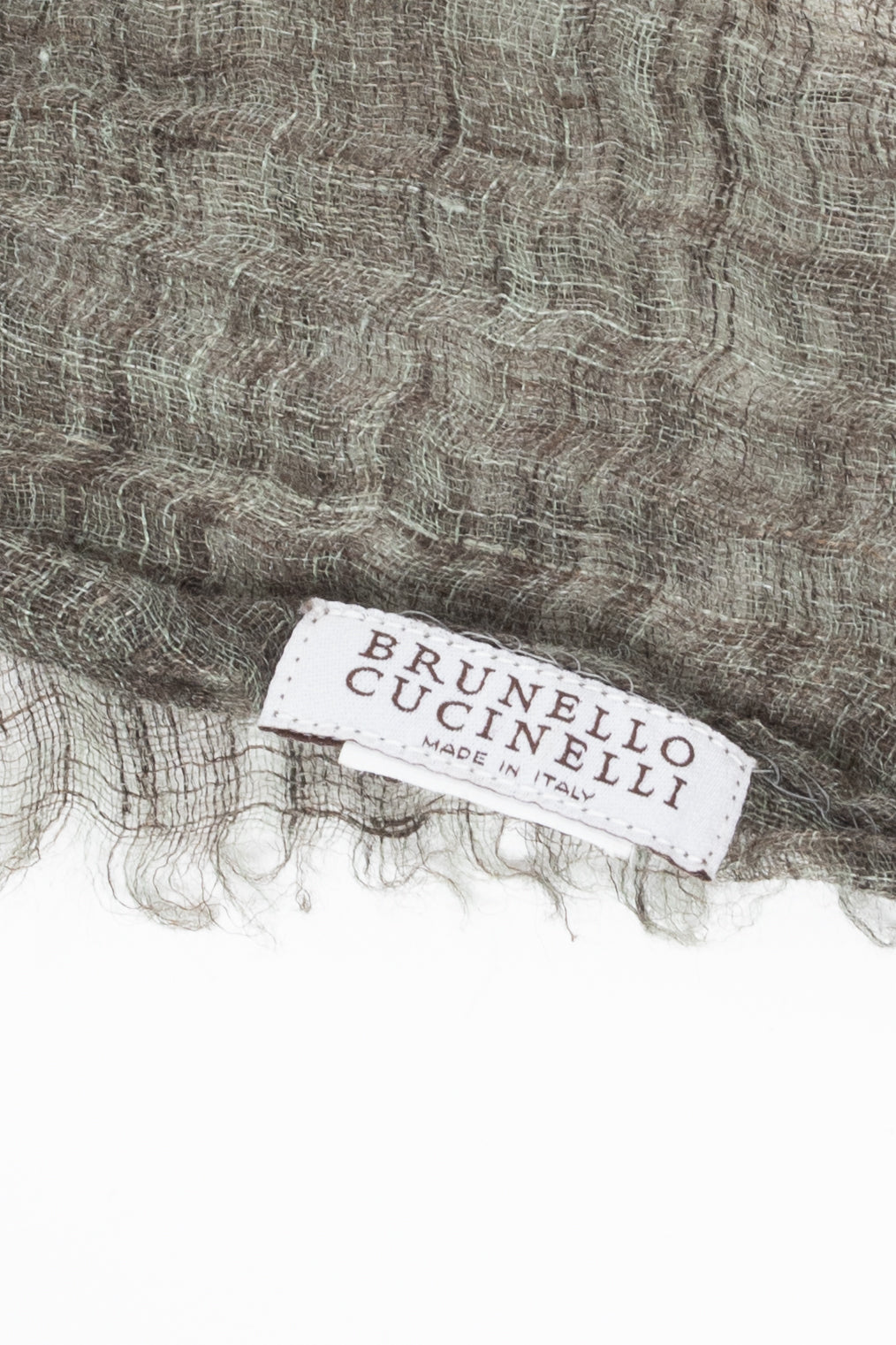 Brunello Cucinelli Green & Grey Gradient Gauze Scarf
