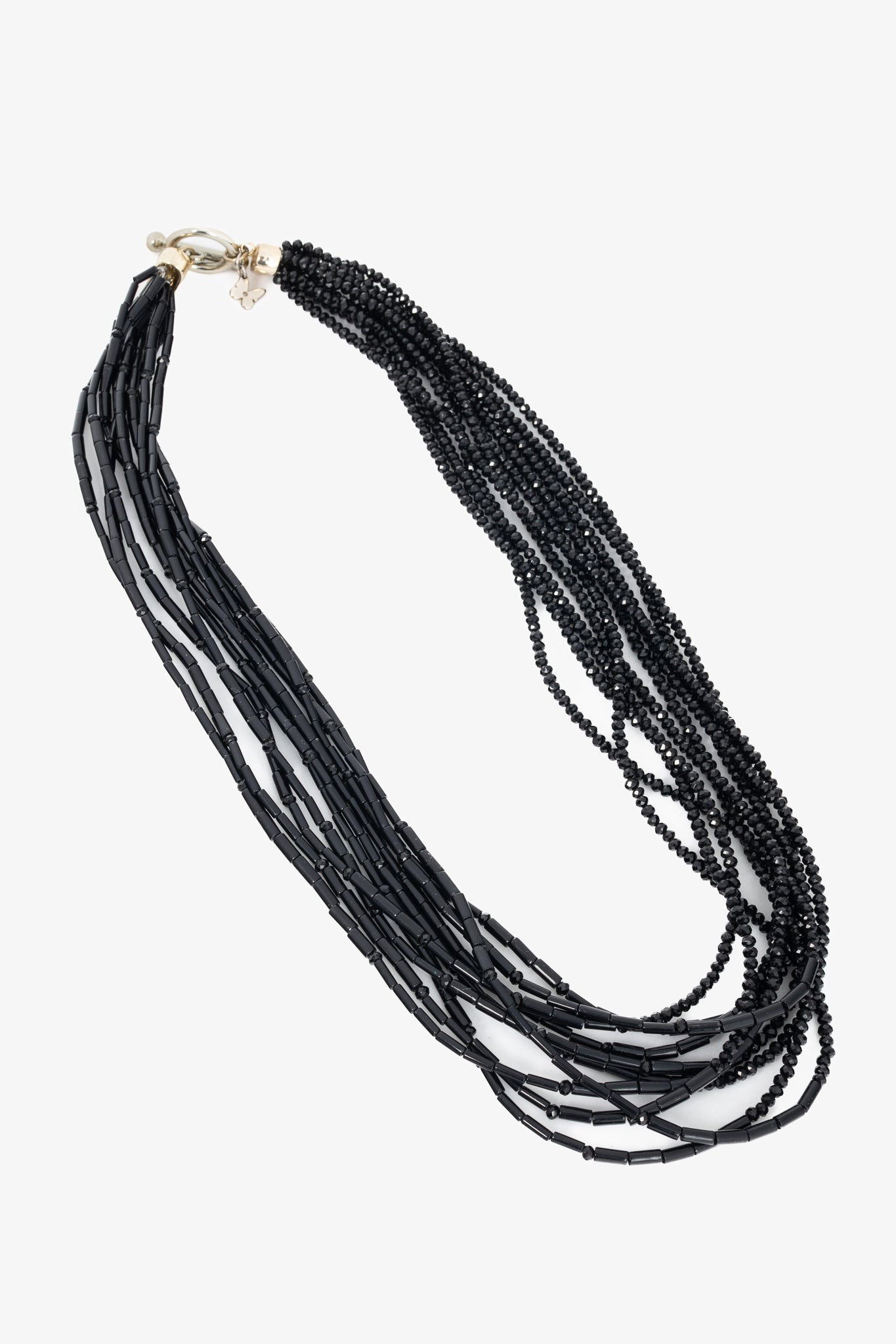 Weekend Max Mara Black Multistrand Beaded Necklace