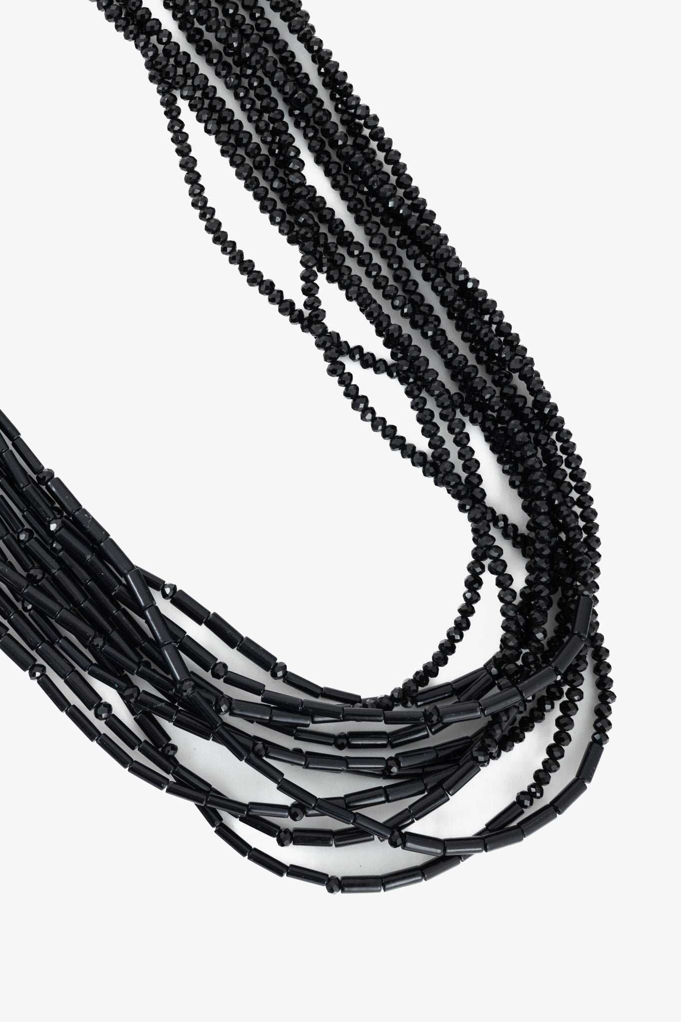 Weekend Max Mara Black Multistrand Beaded Necklace