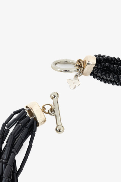 Weekend Max Mara Black Multistrand Beaded Necklace