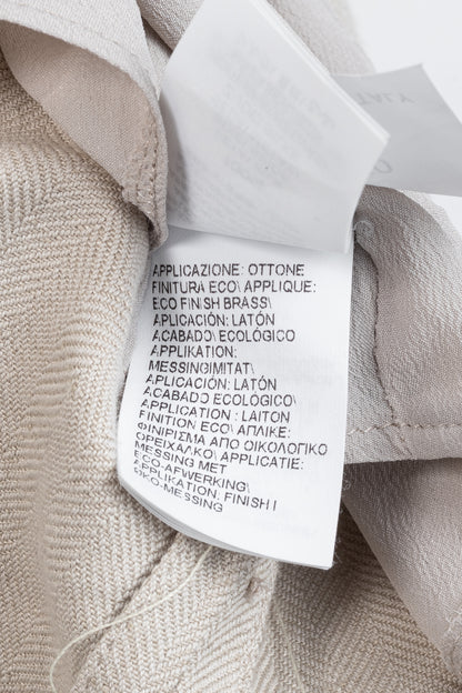 Brunello Cucinelli SS18 Oatmeal Cotton & Linen Monili-Trim Blazer