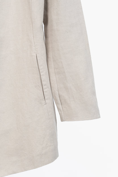 Brunello Cucinelli SS18 Oatmeal Cotton & Linen Monili-Trim Blazer