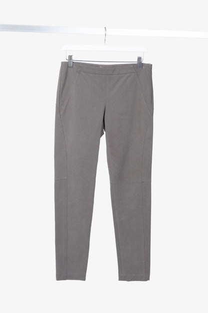Brunello Cucinelli Taupe Grey Cotton-Twill Leggings