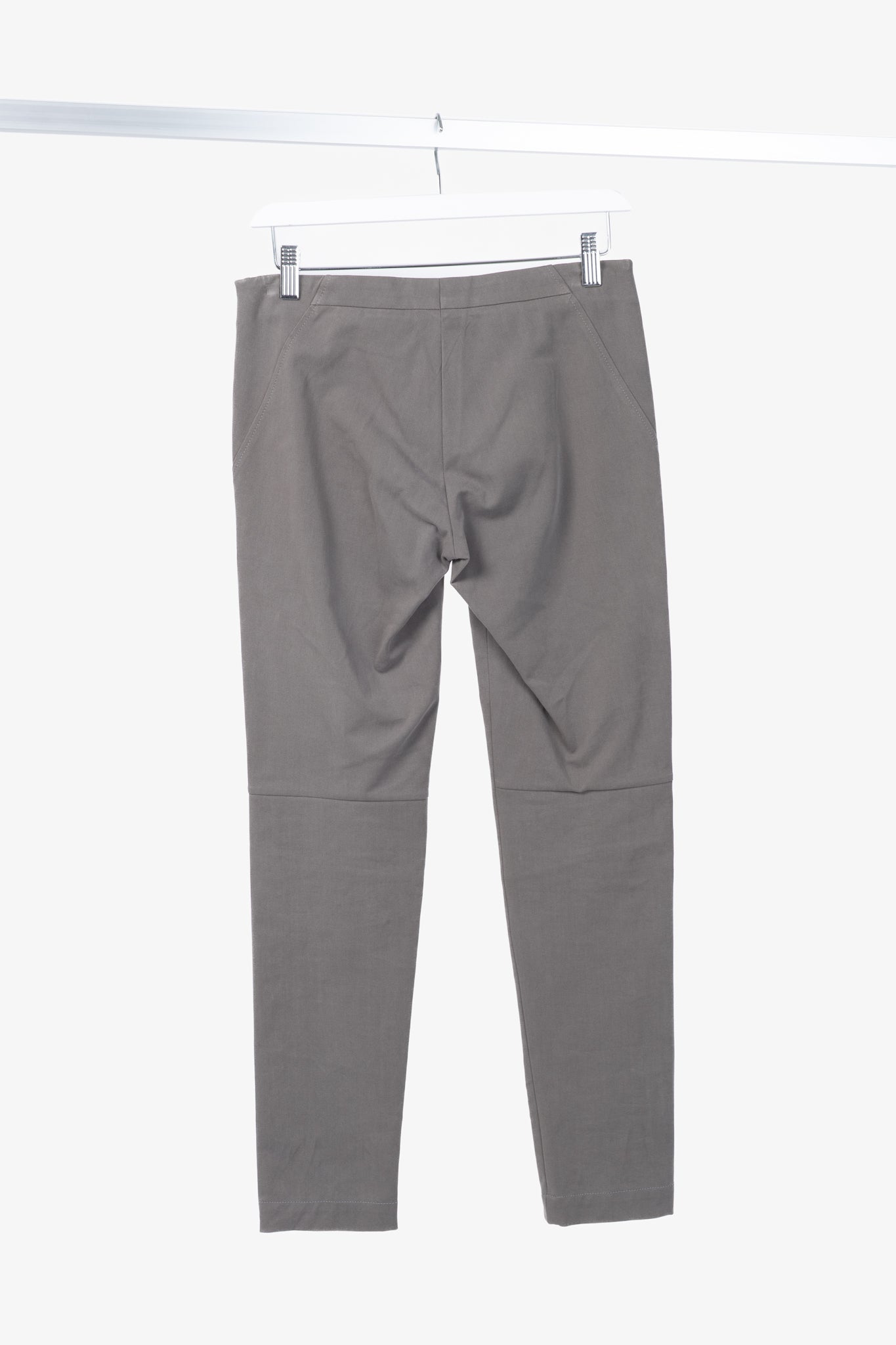 Brunello Cucinelli Taupe Grey Cotton-Twill Leggings