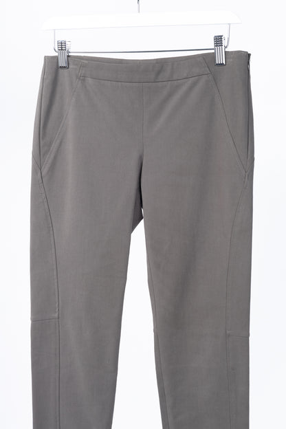 Brunello Cucinelli Taupe Grey Cotton-Twill Leggings