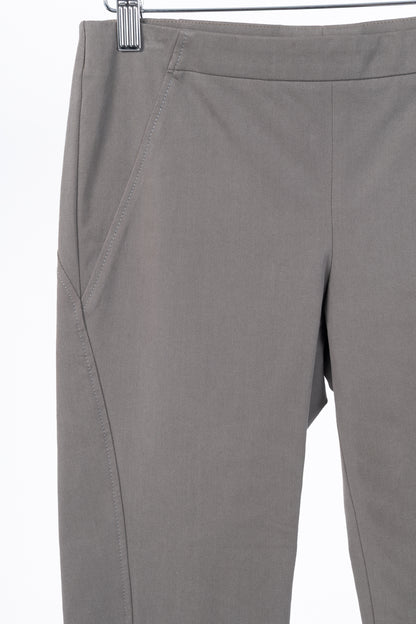 Brunello Cucinelli Taupe Grey Cotton-Twill Leggings