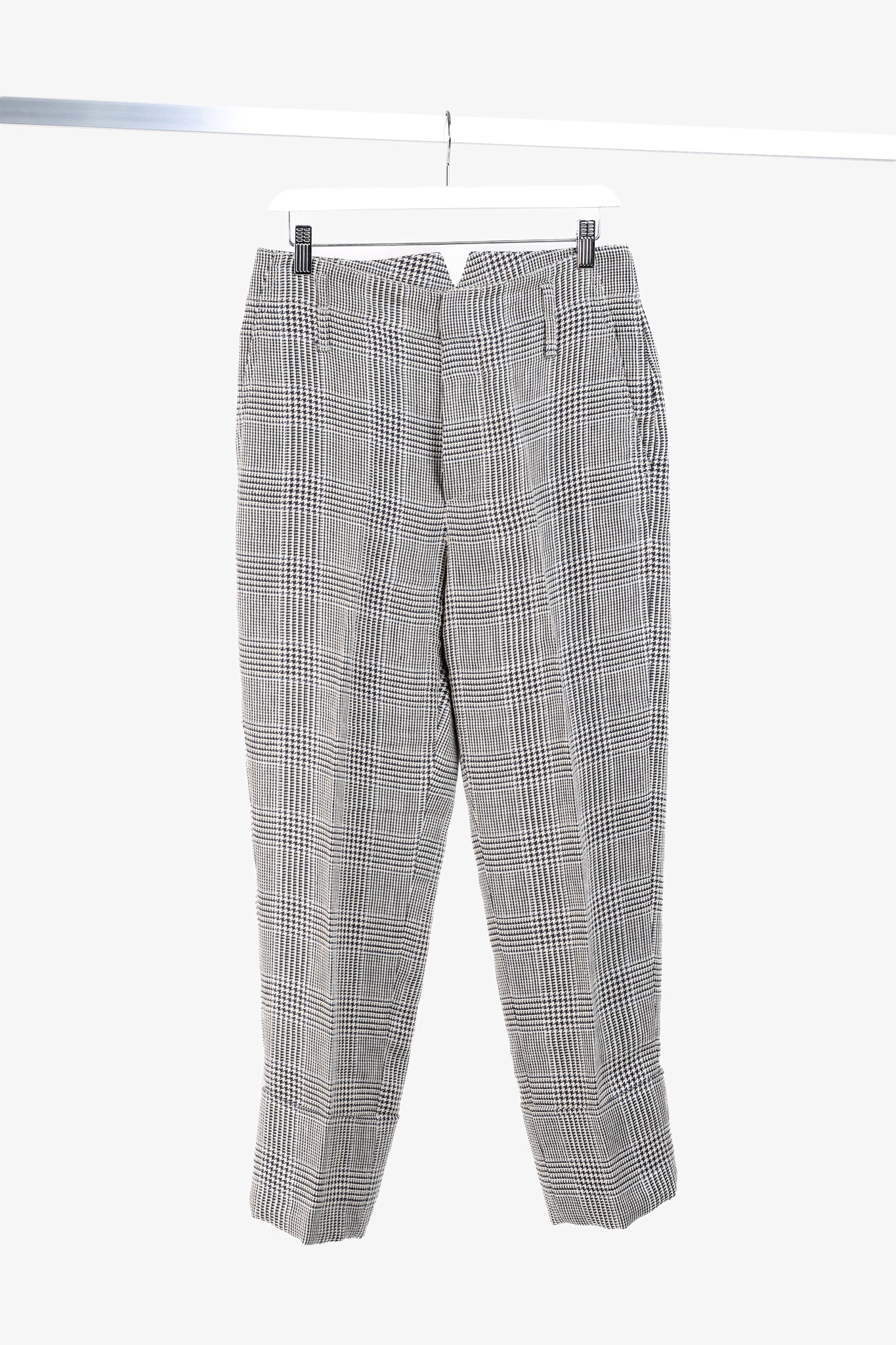 Brunello Cucinnelli SS/19 Beige & Black Linen Check Trousers