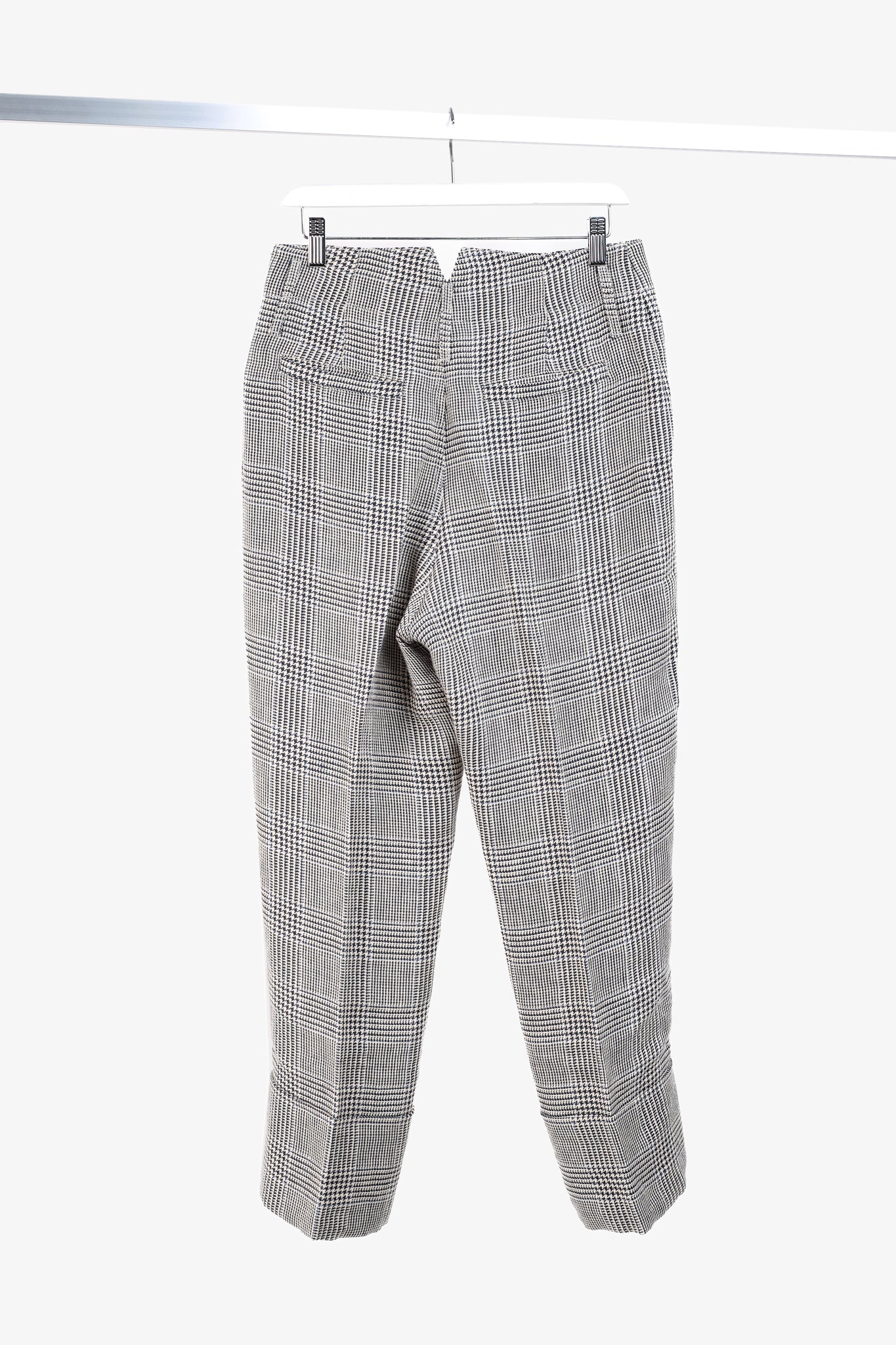 Brunello Cucinnelli SS/19 Beige & Black Linen Check Trousers