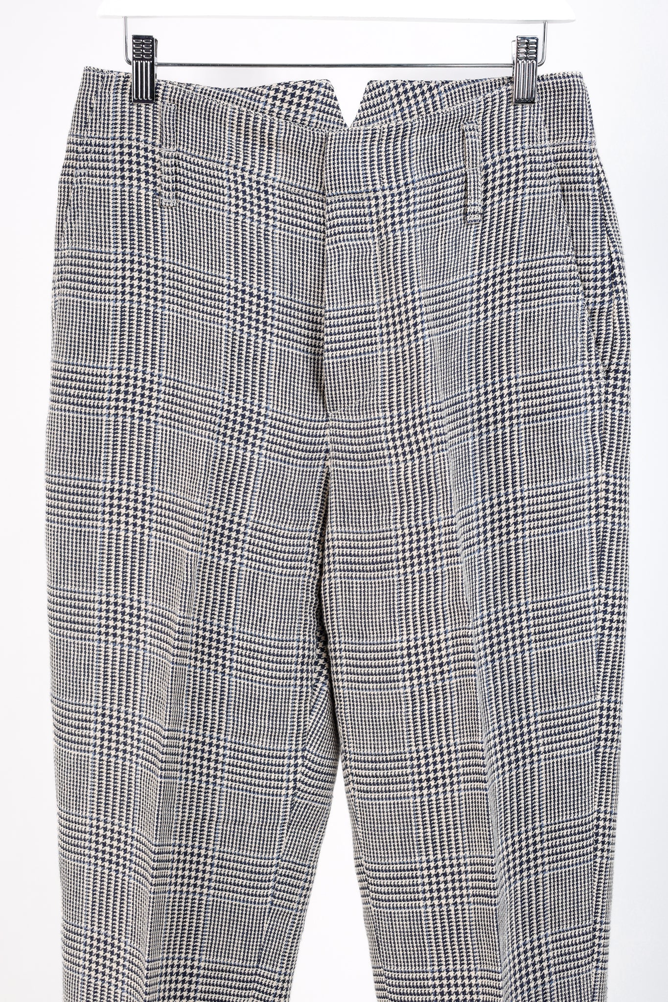 Brunello Cucinnelli SS/19 Beige & Black Linen Check Trousers
