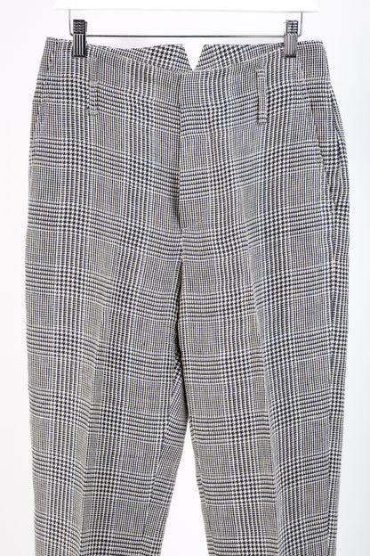 Brunello Cucinnelli SS/19 Beige & Black Linen Check Trousers