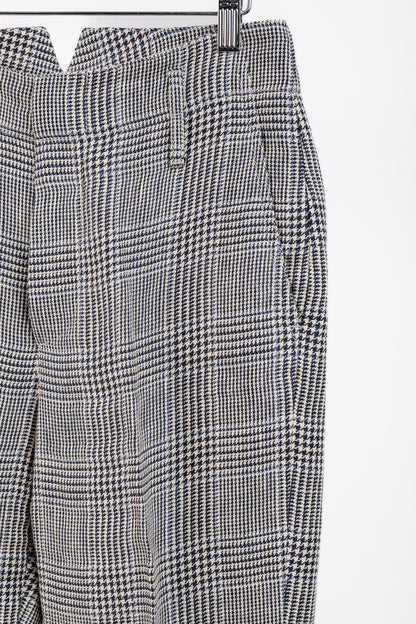Brunello Cucinnelli SS/19 Beige & Black Linen Check Trousers
