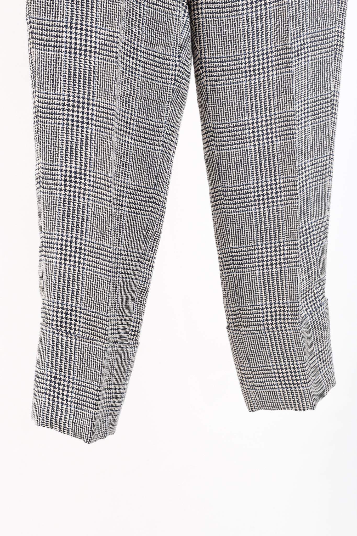 Brunello Cucinnelli SS/19 Beige & Black Linen Check Trousers