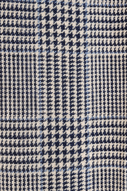 Brunello Cucinnelli SS/19 Beige & Black Linen Check Trousers