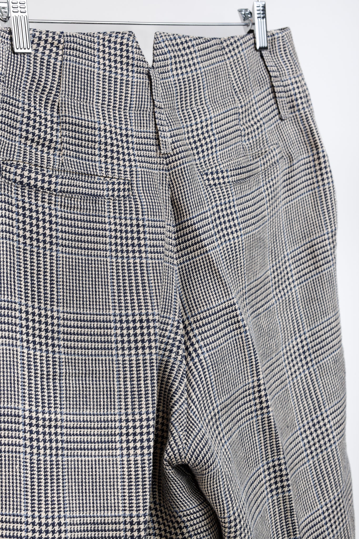 Brunello Cucinnelli SS/19 Beige & Black Linen Check Trousers