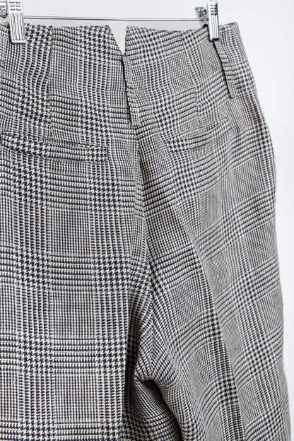 Brunello Cucinnelli SS/19 Beige & Black Linen Check Trousers