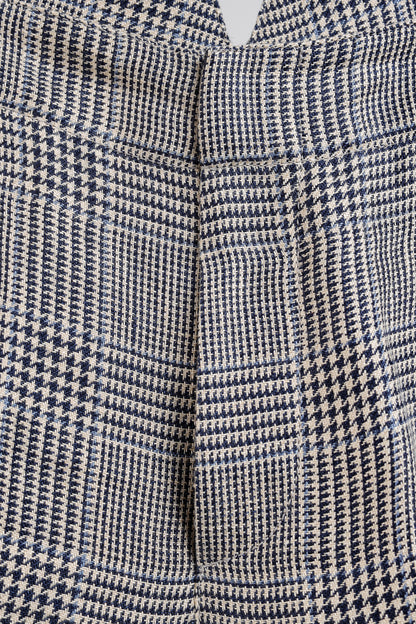 Brunello Cucinnelli SS/19 Beige & Black Linen Check Trousers