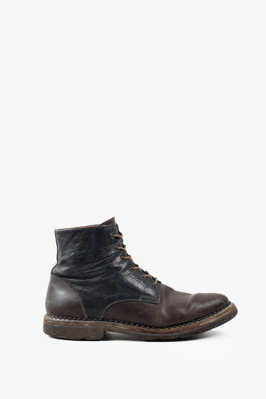 Brunello Cucinelli Two-Tone Leather Lace-Up Boots