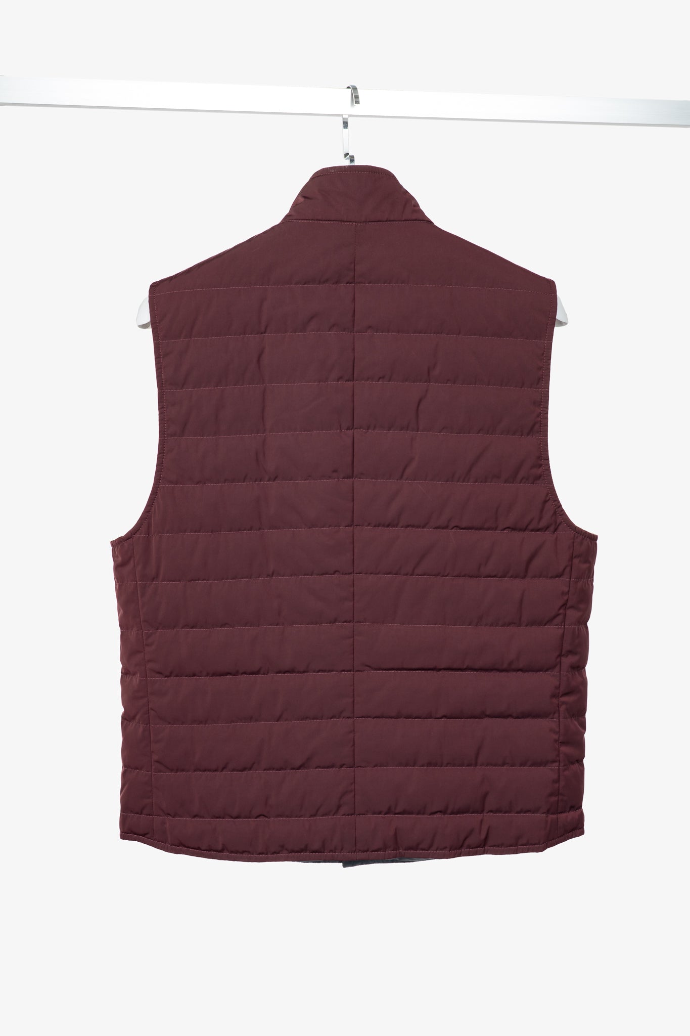 Brunello Cucinelli AW18 Burgundy Quilted Snap Down Vest