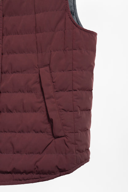 Brunello Cucinelli AW18 Burgundy Quilted Snap Down Vest