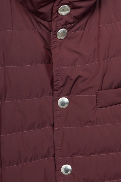 Brunello Cucinelli AW18 Burgundy Quilted Snap Down Vest