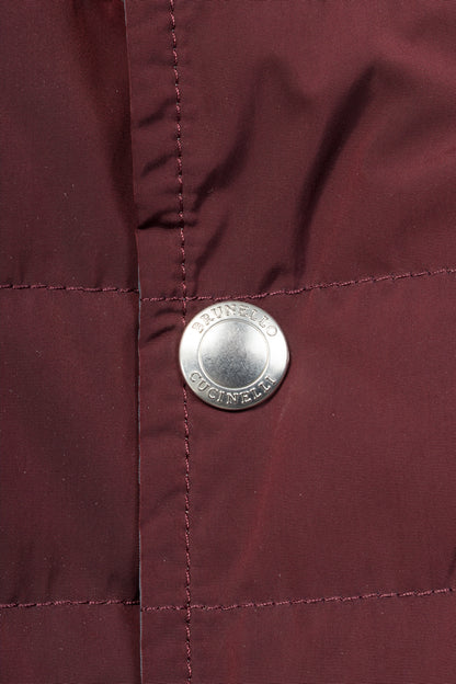 Brunello Cucinelli AW18 Burgundy Quilted Snap Down Vest