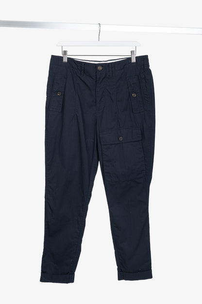 Brunello Cucinelli SS/17 Navy Cotton Poplin Cargo Pants