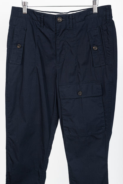 Brunello Cucinelli SS/17 Navy Cotton Poplin Cargo Pants