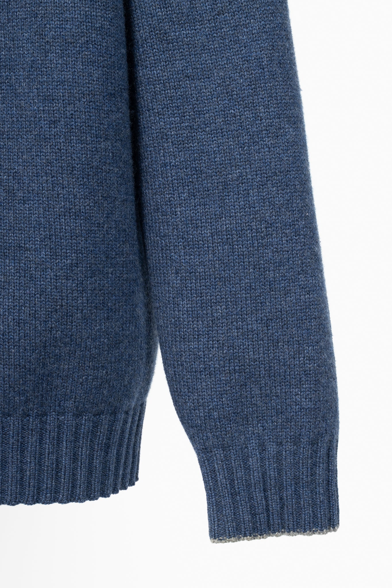 Brunello Cucinelli Blue Cashmere Shawl-Collar Sweater